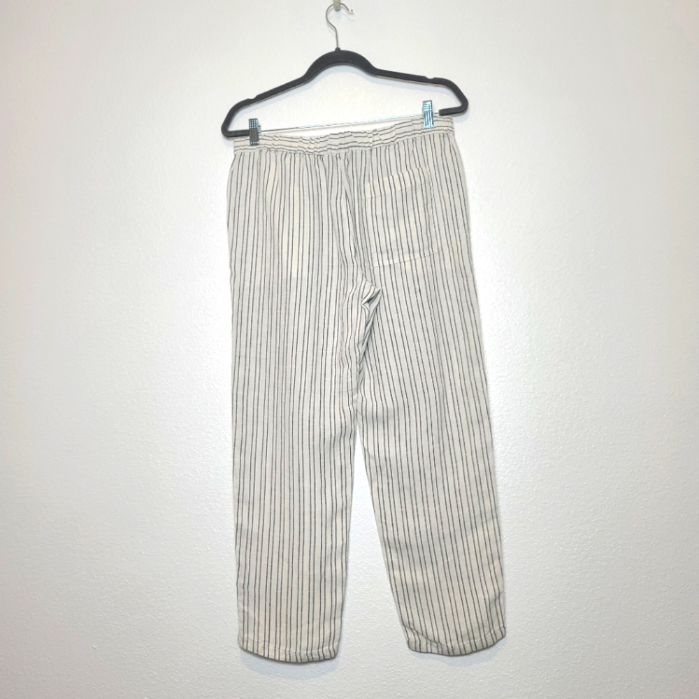 THEORY Thorina 100% Linen Striped Pants Size 8 - Picture 11 of 12